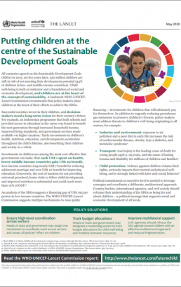 Putting children at the centre of the Sustainable Development Goals